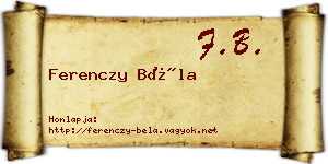 Ferenczy Béla névjegykártya