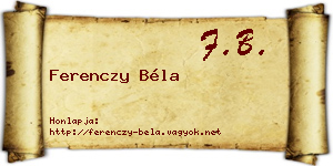 Ferenczy Béla névjegykártya