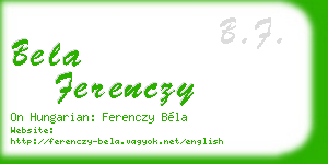 bela ferenczy business card